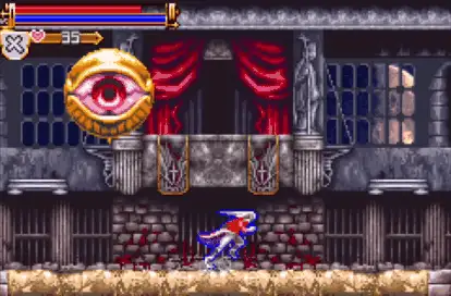 Juste performing the divekick plus cross combo against Peeping Big.